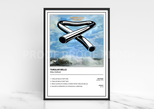 Mike Oldfield Tubular Bells Album Single Cover Poster / Music Gift