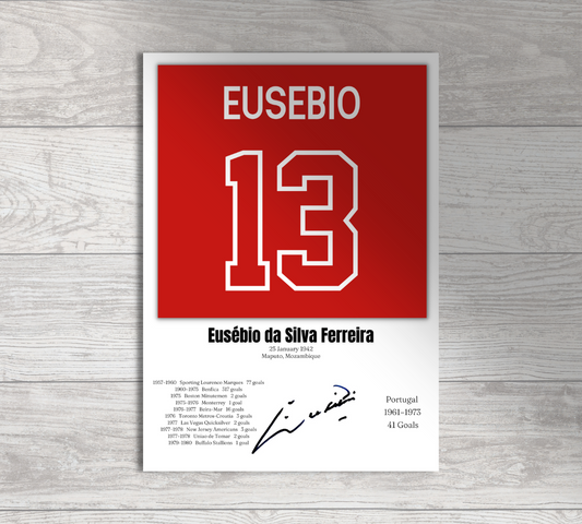 Eusébio da Silva Ferreira Football Stats Print / Football Poster Football Gift
