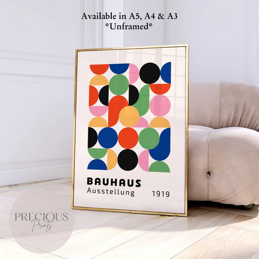 Colourful Textured Bauhaus Art Print A5 A4 A3 Art Exhibition Poster