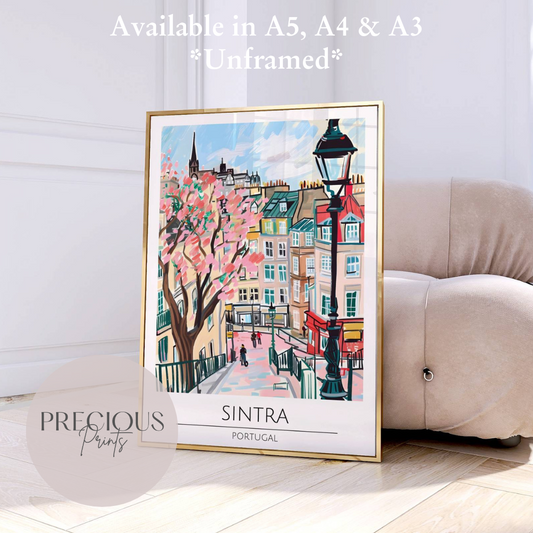 Portugal, Sintra Travel Print Poster / Vintage Wall Art / A5 A4 A3 / Unframed