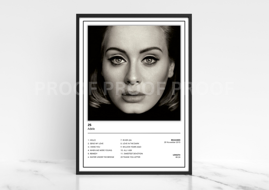 Adele 25 Album Cover Poster / Music Poster / Music Gift / A5 A4 A3