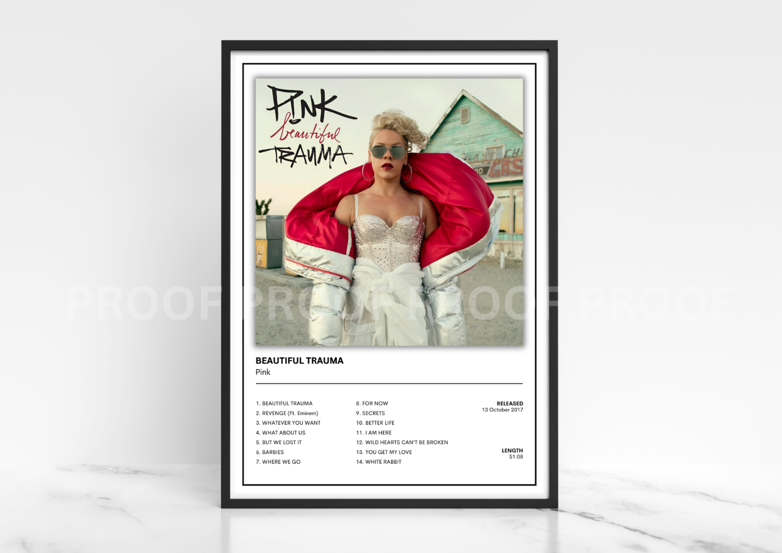 Pink - Beautiful Trauma 2017 Album Poster Music Gift A3 A4 A5