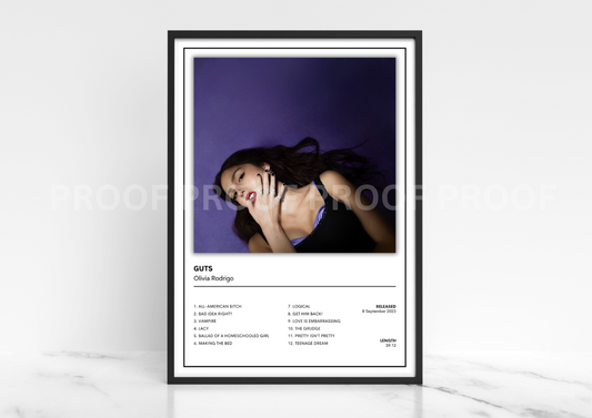 Olivia Rodrigo Music Album Cover Poster - Music Gift A5 A4 A3