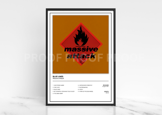 Massive Attack Blue Lines Album Single Cover Poster / Music Christmas Gift