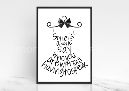 Fashion Poster Wall Art Print Home Decor Typography A5 A4 A3