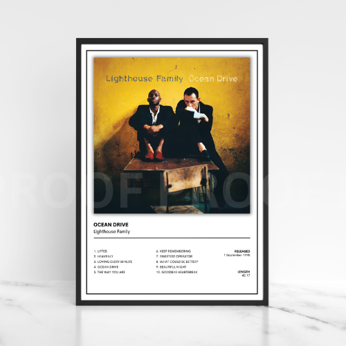 Lighthouse Family Ocean Drive Album Cover Music Poster /  A5 A4 A3