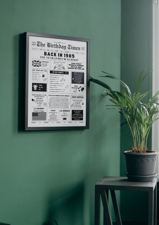 Personalised Birthday Gift / The Year You Were Born Poster / Typography