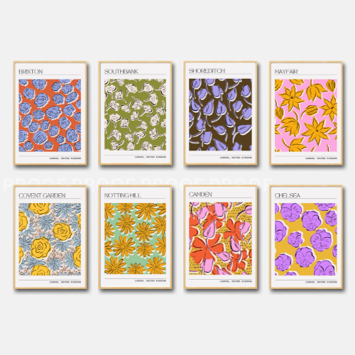 Retro London Street Town Art Fun Colourful Print Poster A5 A4 A3