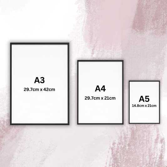 Set of 3 Pink Trendy Preppy Prints Bow Leopard Print Postive Wall Art A5 A4 A3