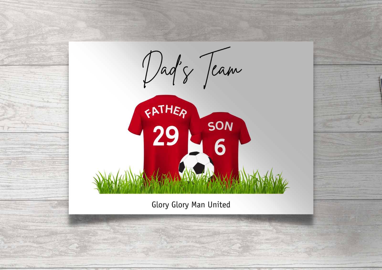 Personalised Football Family Print / MUFC Family Print / Manchester United Print