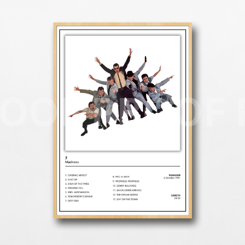 Madness - 7 Album Cover Poster Music Poster Music Gift A5 A4 A3