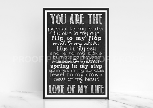 Valentine Typography Anniversary Gift Word Art day we met print A5 A4 A3