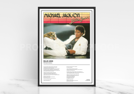 Michael Jackson Billie Jean Album Single Cover Poster / Music Christmas Gift