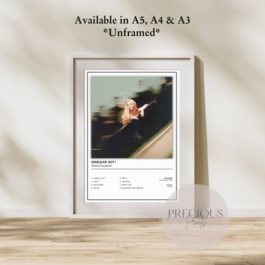 Sabrina Carpenter Singular: Act I Album Music Poster Print A5 A4 A3 Unframed