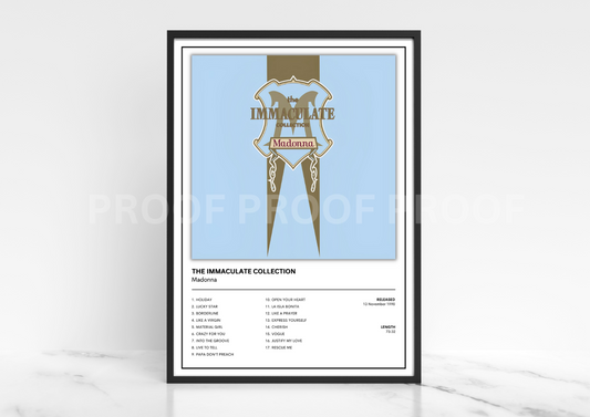 Madonna The Immaculate Collection Album Single Cover Poster / Music Gift