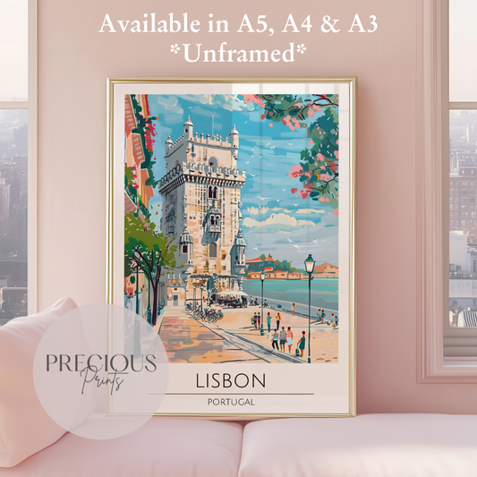 Portugal - Lisbon Travel Print Poster- Travel Poster - Vintage Wall Art