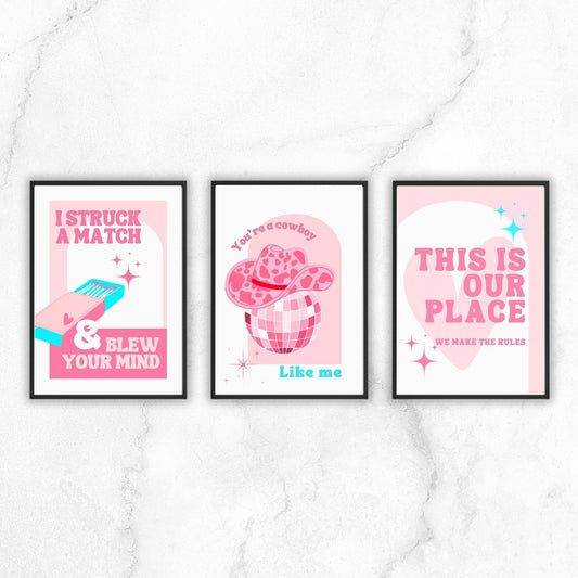 Set of Taylor Swift Prints A5 A4 A3 Unframed Swiftie Preppy Wall Art