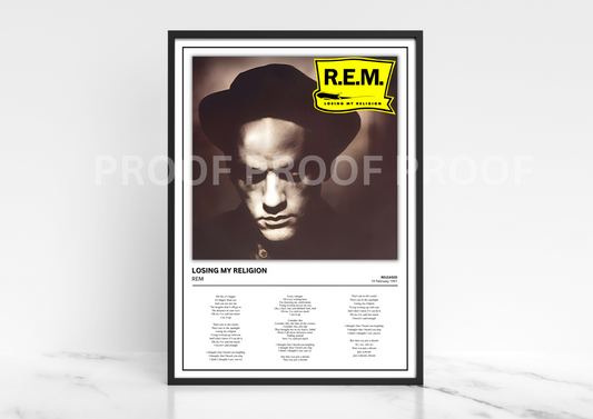 REM Losing My Religion Album Single Cover Poster / Music Poster / Music Gift