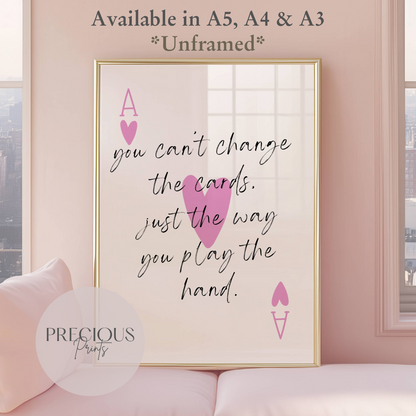Preppy Positive Inspirational Playing Cards Print / Trendy Wall Art Poster