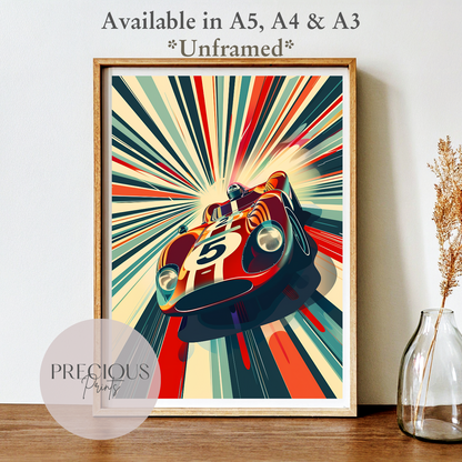 Retro Sports Race Car Wall Art Print Poster / A5 A4 A3 Unframed Classic Cars