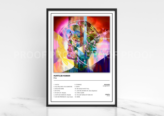 Pink - Hurts 2B Human 2019 Album Poster Music Gift A3 A4 A5