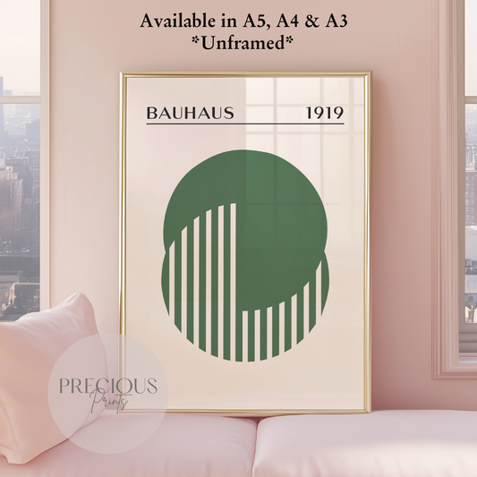Sage Green Bauhaus Print A5 A4 A3 Art Exhibition Sage Green Poster