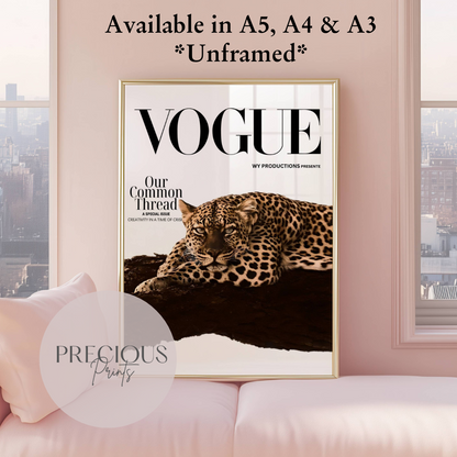 Set of 3 Trendy Preppy Prints Cheetah Leopard Eclectic Wall Art A5 A4 A3 Red