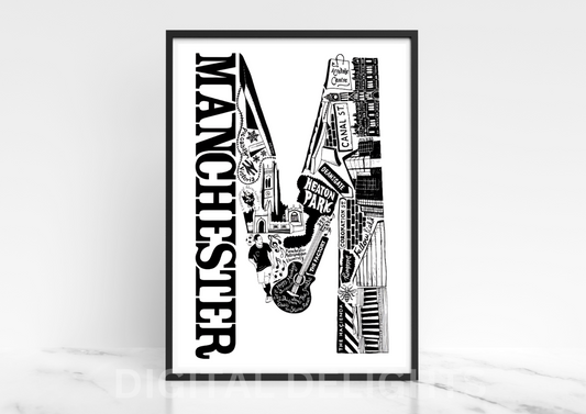 Manchester Word Art Poster Print / Manchester Poster / A3 A4 A5