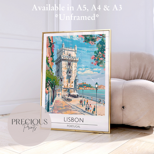 Portugal - Lisbon Travel Print Poster- Travel Poster - Vintage Wall Art