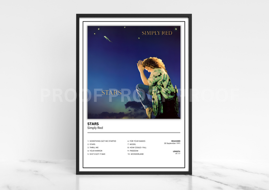Simply Red Stars Album Single Cover Poster / Music Christmas Gift