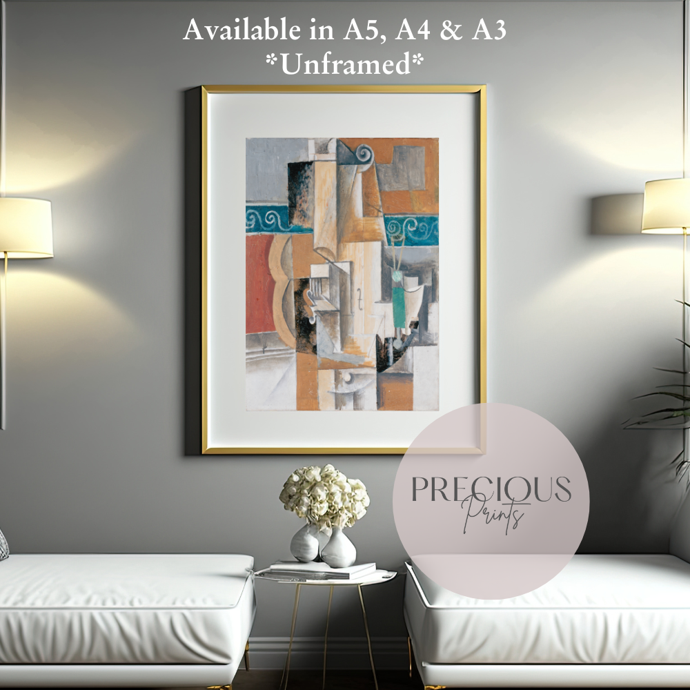 Picasso - Violin and Guitar 1912 Exhibition Print Vintage Gallery Wall Art