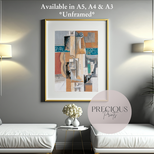 Picasso - Violin and Guitar 1912 Exhibition Print Vintage Gallery Wall Art