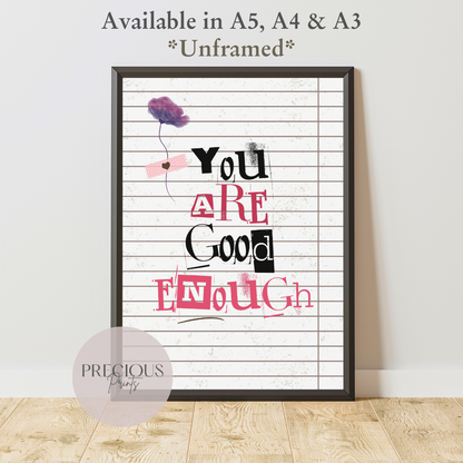 Positive preppy quote wall art print Trendy Retro Poster A5 A4 A3 Unframed