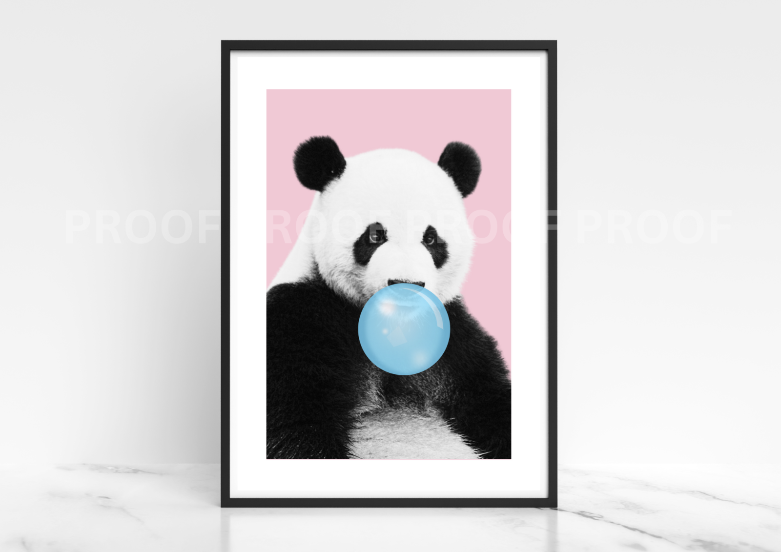 Panda Blowing Bubble Poster Print Bubble Gum Panda A5 A4 A3