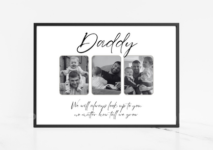Personalised Daddy Photo Print Fathers Day A5 A4 A3