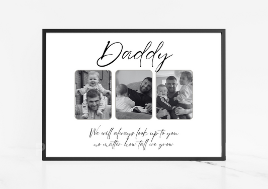 Personalised Daddy Photo Print Fathers Day A5 A4 A3