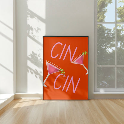 Set of 3 Cin cin Pasta Night Kitchen Bar Trendy Art Modern Print Preppy