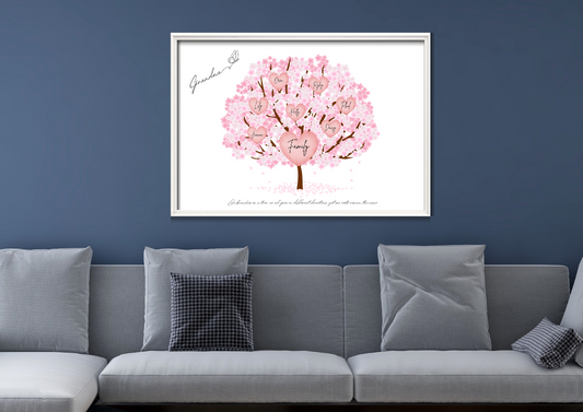 Personalised Family Tree / Mothers Day / Grandma's Day / Family Print A5 A4 A3