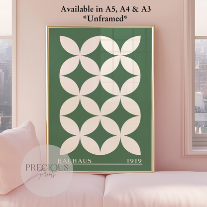 Sage Green Bauhaus Print A5 A4 A3 Art Exhibition Sage Green Poster