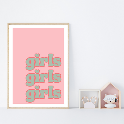 Girls Bedroom Wall Art Prints Set of 3 Positive Quotes A5 A4 A3 Preppy