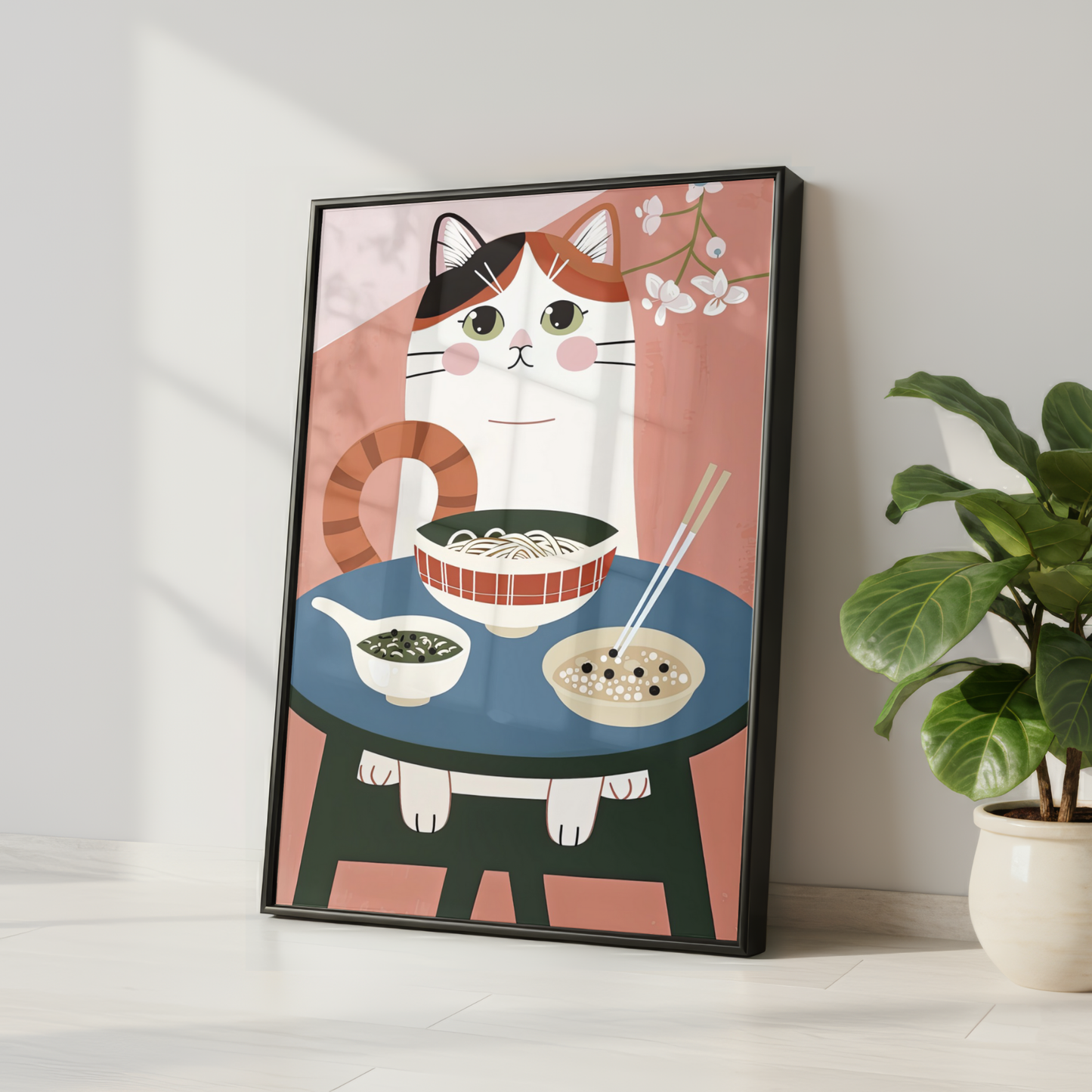 Cute Cat Noodle Print