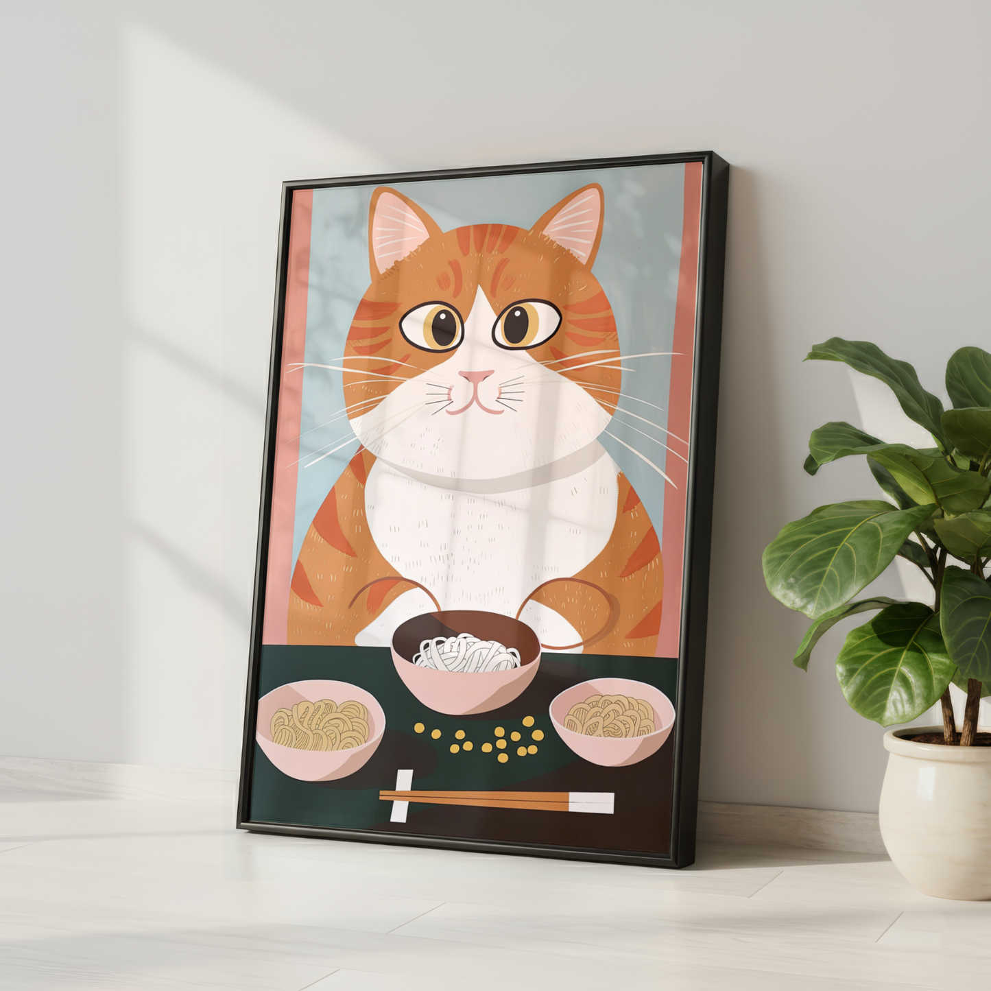 Cute Cat Noodle Print