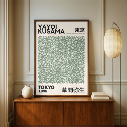 Yayoi Kusama Green Dots Spots Poster