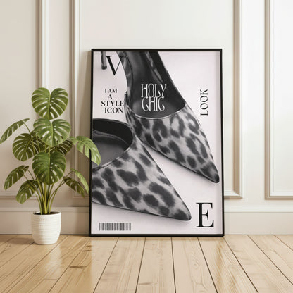 Leopard Heels Fashion Wall Art Print
