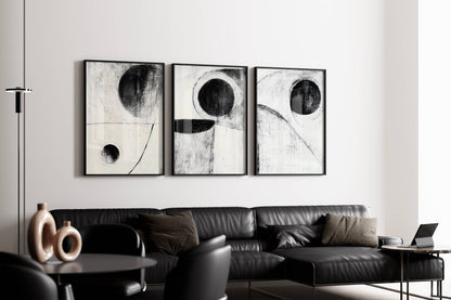 Set of 3 Dark Modern Circles