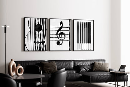 Set of 3 Dark Modern Musical Instruments