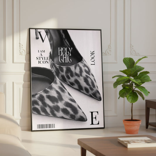 Leopard Heels Fashion Wall Art Print