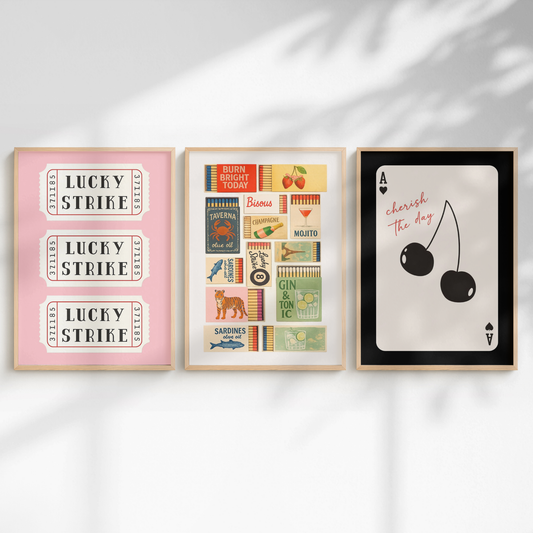 Set of 3 Retro Wall Art Prints