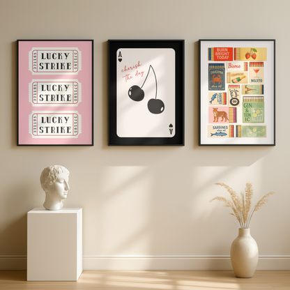 Set of 3 Retro Wall Art Prints