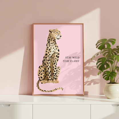 Pink Leopard Preppy Poster